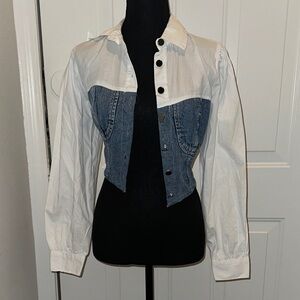 Chic Denim and White Button Down Shirt